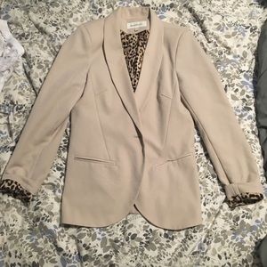 Cream and cheetah blazer